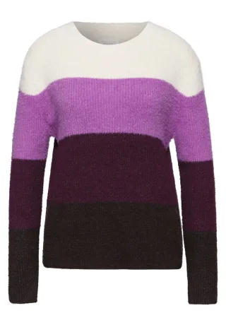 Street One Studio - Streifen Federgarnpullover beige - Gr. - 38