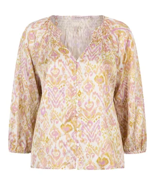 Esqualo - Bluse mit Solar-Print gelb/lila - Gr. - 36