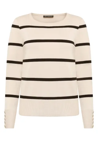 Betty Barclay - Basic-Pullover patch beige/black - Gr. - 36