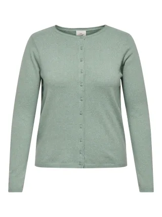 ONLY CARMAKOMA - CARLOYAL LS O-NECKBU CARDI KNT NOOS Chinois Green