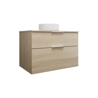 Burgbad Keramik Waschtisch-Set Eqio Eiche Dekor Cashmere/Alpinweiss, SGUM090F3180C0001 SGUM090F3180C0001