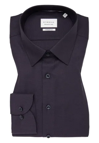 ETERNA - Dynamic Cotton Dobbydesign Langarm plum - Gr. - 41/Langarm - 65cm