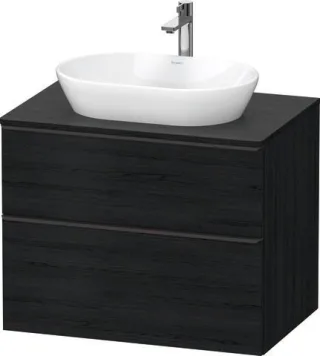 Duravit D-Neo Konsolenwaschtischunterbau wandhängend Eiche Schwarz Matt 800x550x664 mm - DE49670BD16 DE49670BD160000