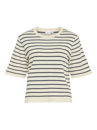 VILA - VIMALU O-NECK 2/4 KNIT TOP-NOOS Sandshell - Gr. - M