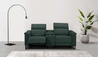 OTTO home 2-Sitzer "LUND, Kinosofa, Relaxfunktion, TV-Sessel, manuell/elektrisch (USB-A)" Kopfteilverstellung, Getränkachhalter, u. Staufach