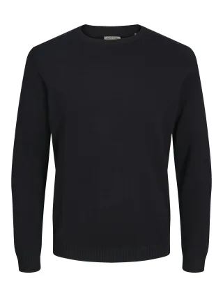JACK&JONES - JJEBASIC KNIT CREW NECK NOOS black - Gr. - L