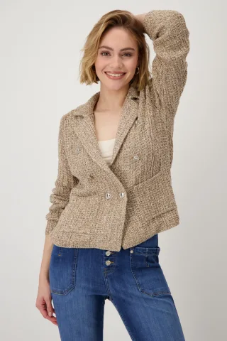 monari - Tweed-Strickblazer caramel - Gr. - 42