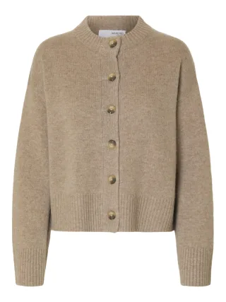 SELECTED WOMEN - SLFCILLE CASHMERE BLEND CARDIGAN NOOS irish cream - Gr. - M
