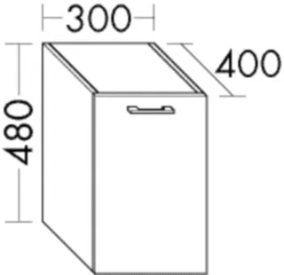 Burgbad Unterschrank Sys30 PG3 Diago 480x300x400 Schilf Matt, WWYD030F3354 WWYD030F3354