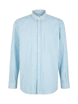 Denim Tom Tailor - Gestreiftes Hemd sky blue off white stripe - Gr. - XXL