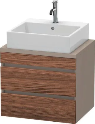 Duravit DuraStyle Konsolenwaschtischunterbau wandhängend Nussbaum dunkel & Basalt Matt 600x478x512 m DS530502143