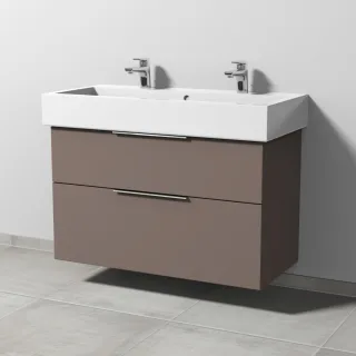 Sanipa 3way Waschtischunterbau zu Duravit Vero Waschtisch mit 2 Auszügen, Taupe-Matt UP7191T