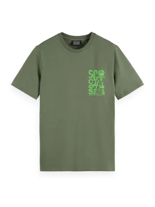Scotch & Soda - T-Shirt mit Logo grün - Gr. - M