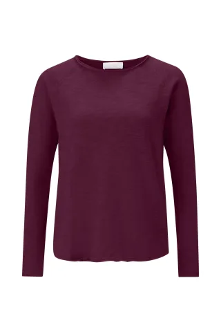 Rich & Royal - Organic Heavy Jersey Longsleeve ruby glow - Gr. - XL