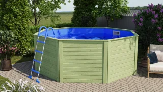 Karibu Achteckpool "0X L 324 x B 324 x H 121 cm" kesseldruckimprägniert