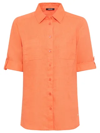 Olsen - Blouse Woven Short Sleeves apricot crush - Gr. - 48