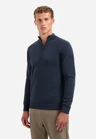 No Excess - Pullover Half Zip High Collar Solid night - Gr. - XXXL
