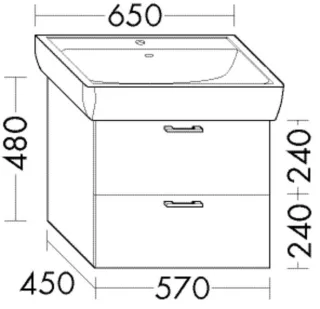 Burgbad Waschtischunterschrank Sys30 PG1 Aqua 480x570x450 Basaltgrau Matt, WWJH057F1720 WWJH057F1720