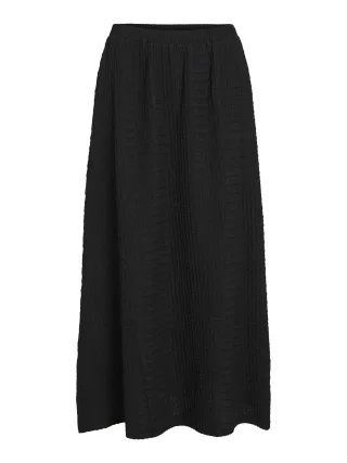VILA - VIROMIRA HW MIDI SKIRT black beauty - Gr. - S