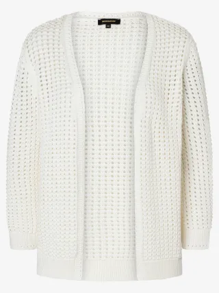 MORE & MORE - Ajourstrickcardigan weiß - Gr. - 38
