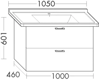 Burgbad Waschtischunterschrank zu Keramik Sys30 PG2 Echo 601x1000x460 Weiß Hochglanz, WVWO100461 WVWO100461