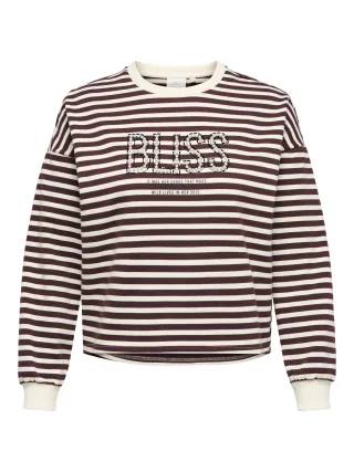 ONLY CARMAKOMA - CARLIZA L/S PEARL PRINT BOX SWT JRS Decadent Chocolate - Gr. - M-46/48