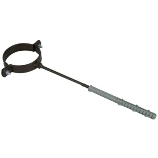 Fallrohrschelle mit Schraubstift 120 mm lang, für Fallrohr 100 mm für System 125 und 150 mm