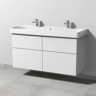 Sanipa 3way Waschtischunterbau zu Geberit Smyle Square Waschtisch mit 4 Auszügen, Weiß-Soft SM67343