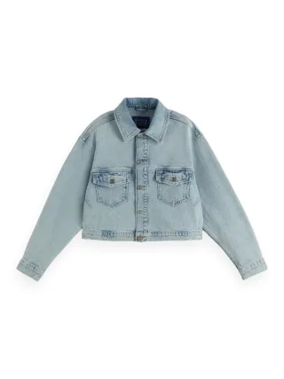 Scotch & Soda - Kurze Trucker-Jacke aus Jeans blau - Gr. - XS