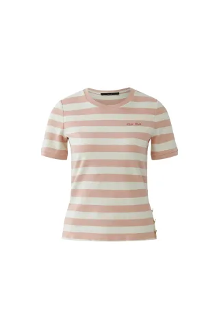 Oui - T-Shirt white red - Gr. - 34