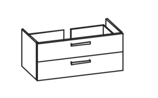 Artiqua 411 Waschtischunterschrank für Vero 045412 mit 2 Armaturbohrungen Quarzgrau Matt Select, 411 411-WU2L-D25-7163-173