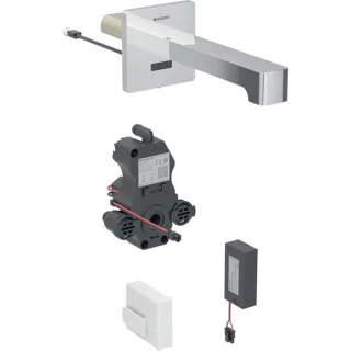 Geberit Waschtischarmatur Brenta Wandmontage mit UP-Funktion Batt. L 17cm mit Mischer, 116274211 116274211