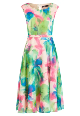 Vera Mont - Cocktailkleid dark green/pink - Gr. - 42