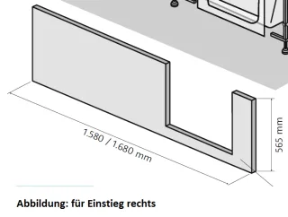 HSK Dobla Frontschürze, 170cm, für Einstieg rechts, 540173 540162