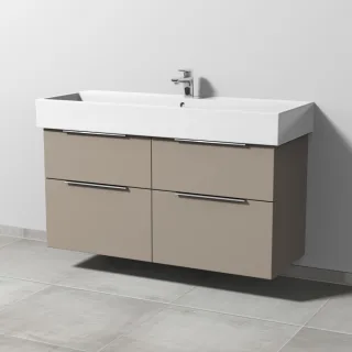 Sanipa 3way Waschtischunterbau zu Duravit Vero Air Waschtisch mit 2 Auszügen, Sandgrau-Matt UF43667