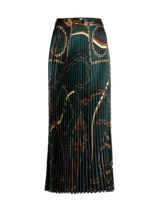 Marc Cain Collections - Plisseerock mit Ketten-Print soft forest - Gr. - 36