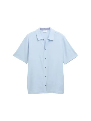 Tom Tailor - Regular Fit Kurzarmhemd aus Jersey light powder blue - Gr. - L