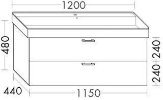 Burgbad Waschtischunterschrank Sys30 PG1 Aqua 480x1150x440 Eiche Dekor Rost, WWMJ115F3812 WWMJ115F3812