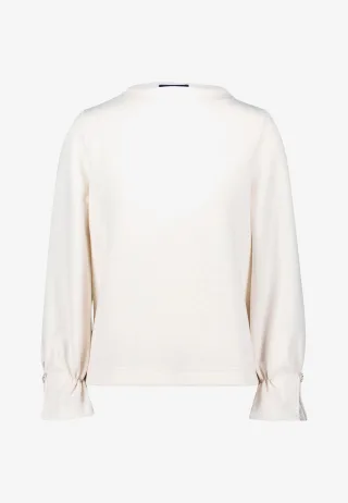 zero - Sweatshirt mit Glitzerknopf eggnog - Gr. - 44