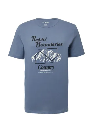 s.Oliver Red Label - T-Shirt mit Frontprint blau - Gr. - XL