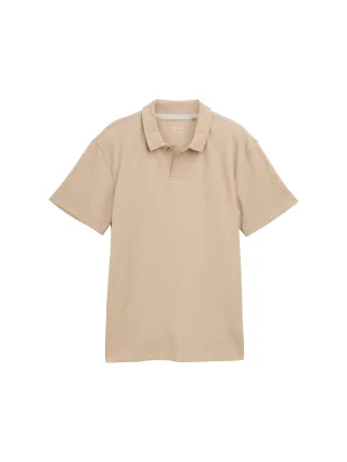 Tom Tailor - Ripp Poloshirt mit Stretch-Anteil silver ecru - Gr. - XXL