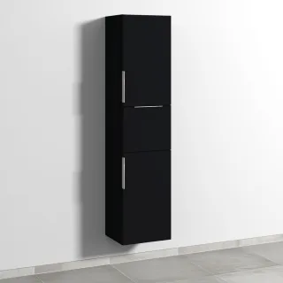 Sanipa 3way Hochschrank mit 2 Türen und 1 Auszug, Schwarz-Matt UF10508