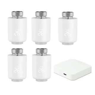 5Pcs Tuya Zigbe Smart Thermostat Radiator Valve Temperature Schedule Setting Window Open Detection Function APP Remote V