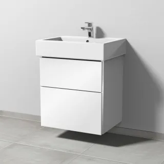 Sanipa 3way Waschtischunterbau zu Duravit Vero Waschtisch mit 2 Auszügen, Weiß-Glanz BS71678
