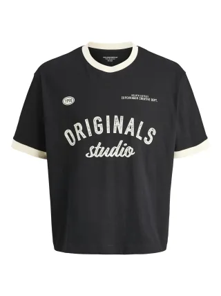 JACK&JONES - JORCAMBRIDGE RINGER FRONT TEE SS C JNR black - Gr. - 152