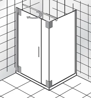 HSK K2 P Drehtür, Nebenteil und Seitenwand 2175xxx2195xxx