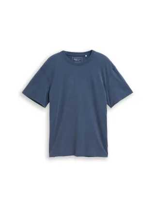 Denim Tom Tailor - Relaxed Fit T-Shirt aus Baumwolle nighttime blue - Gr. - L