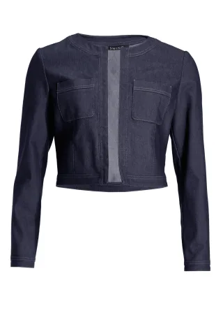 SWING - Kurze Jacke aus Stretch Denim mit aufgesetzten Taschen navy - Gr. - 44