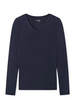 SCHIESSER - Langarmshirt blau - Gr. - 42