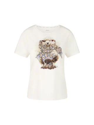 Marc Cain Collections - T-Shirt mit 3D-Applikation off-white - Gr. - 44